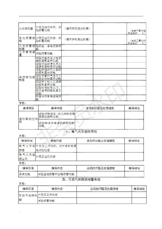 消防维保记录表2